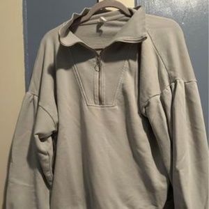 Anthropologie Gray Quarter-Zip Sweatshirt